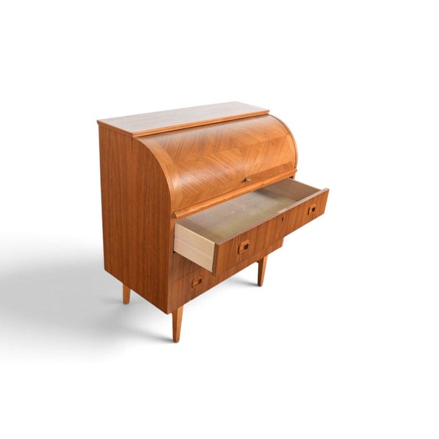 Mid 20th Century Attributed to Egon Östergaard Curved Top Secretary Desk in Teak For Sale In San Francisco - Image 6 of 12