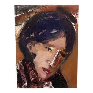 Contemporary Abstract Portrait Ink Wash Painting by Phil Saxon