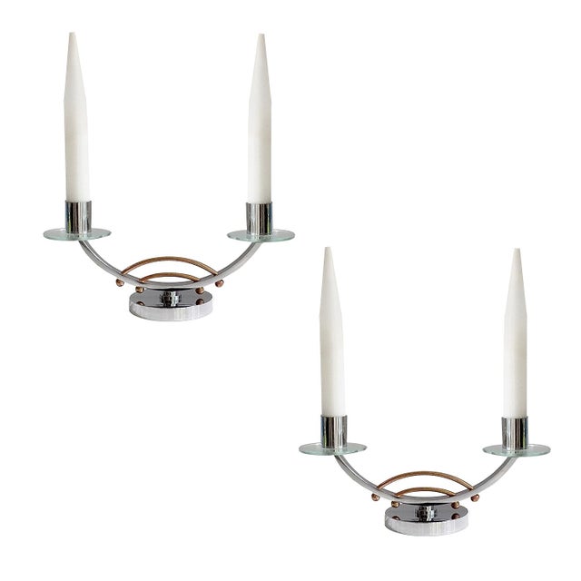 Modern Art Deco French Glass Table Lamps, Set of 2 For Sale - Image 3 of 18