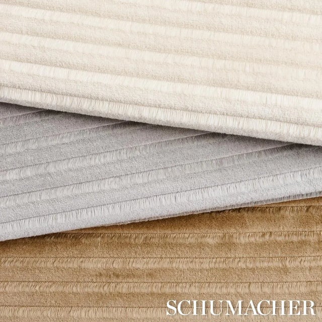 Not Yet Made - Made To Order Schumacher Petite Channeled Velvet Fabric In Camel For Sale - Image 5 of 6