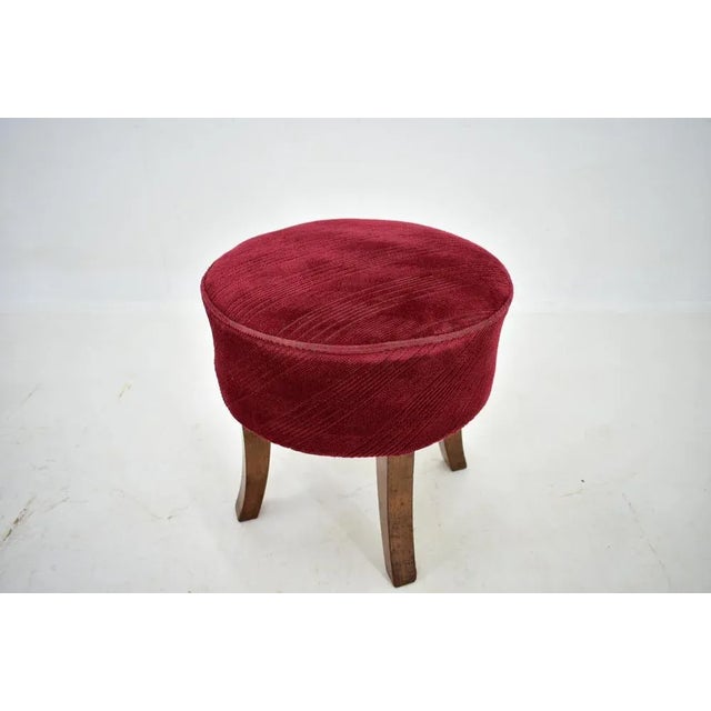 Wood Art Deco Tabouret, Former Czechoslovakia, 1940s For Sale - Image 7 of 10