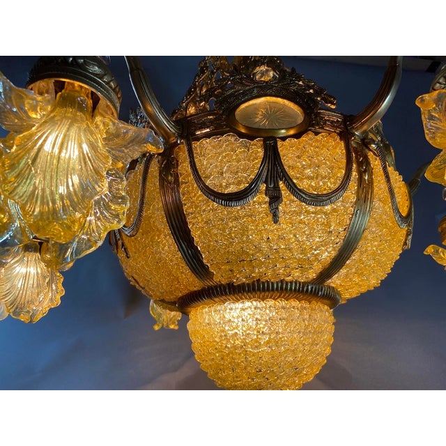 1970 French Louis XVI Bronze Gold Crystal Chandelier For Sale - Image 15 of 18