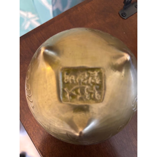 Mid 20th Century Vintage Asian Brass Incense Burner / Censer For Sale - Image 5 of 9
