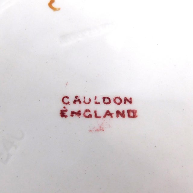 Ceramic 1950s Cauldron Set of Four Bullion Cups and Underplates in H9170 For Sale - Image 7 of 7