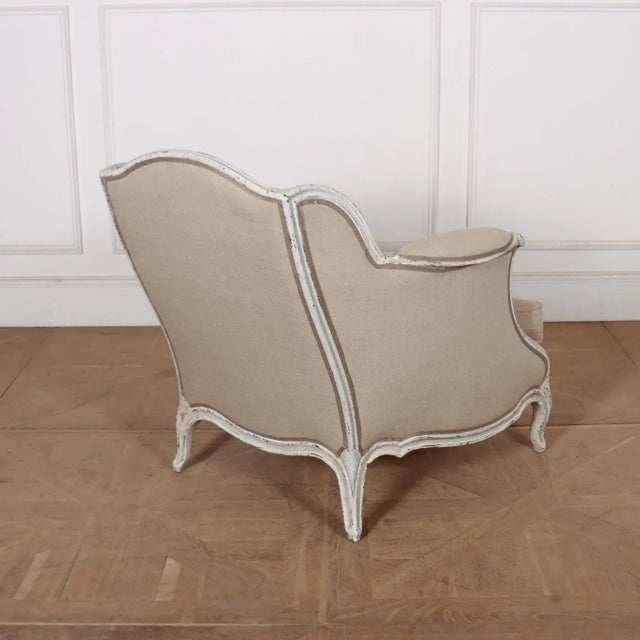 Set of Swedish Armchairs in Linen For Sale - Image 5 of 7