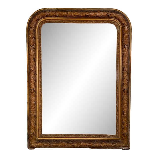 Antique French Faux Bois Gilt Louis Philippe Mirror For Sale