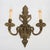 Spectacular and Exceptionally Grand 1950s Spanish Rococo Revival Style Gilt Brass 2-Light Wall Sconce. Masterfully...