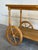 Vintage Danish Oak Bar Cart Tea Trolley With Blue & White Tile Top For Sale - Image 9 of 10