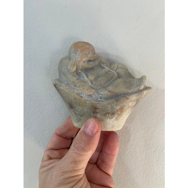 Stone Carved Reclining Buddha Soapstone For Sale - Image 7 of 9