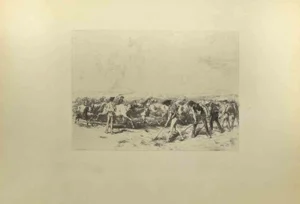 Eugène Burnand, The Framers, Etching, Late 19th Century
