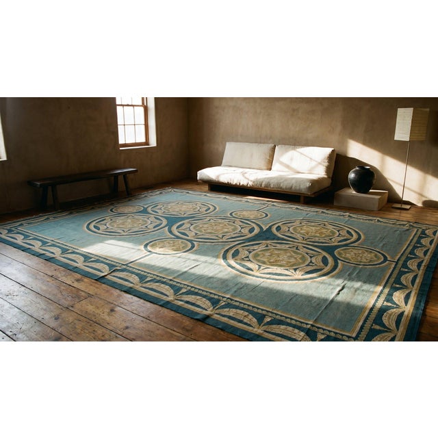 Early 20th Century Portuguese Needlepoint Carpet ( 15'6"x 21'6" - 472 x 655 ) For Sale - Image 9 of 9