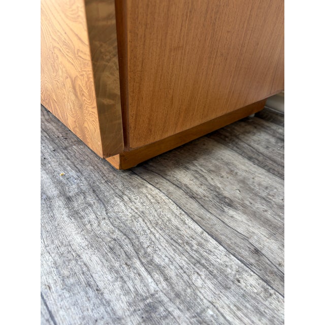 Refinished Mid-Century Modern Burl Wood Highboy Dresser in a Milo Baughman Style by Lane Altavista. Circa 1970s For Sale - Image 14 of 18