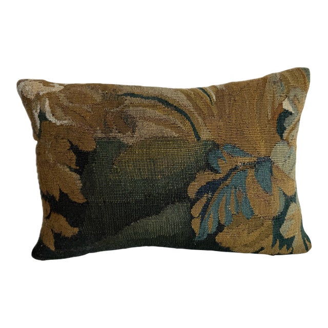 17th Century Flemish Verdure Tapestry Pillow For Sale