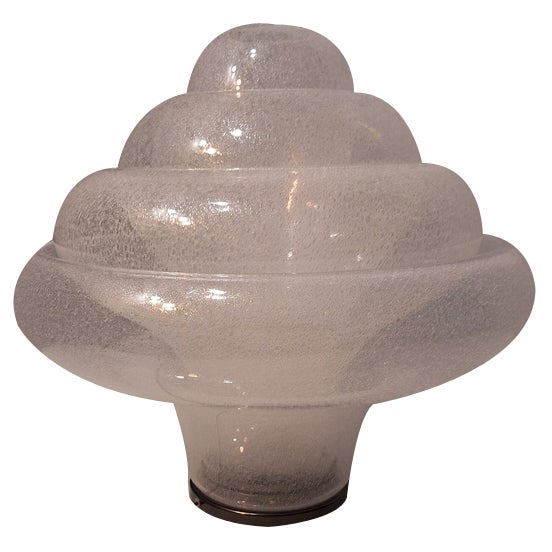 Lotus Pullegous Table Lamp in Murano Glass by V. Nason for Mazzega, 1980s For Sale