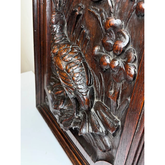 Mid-19th Century English Carved Oak Grouse Sporting Gothic Revival Wall Panel For Sale - Image 6 of 10
