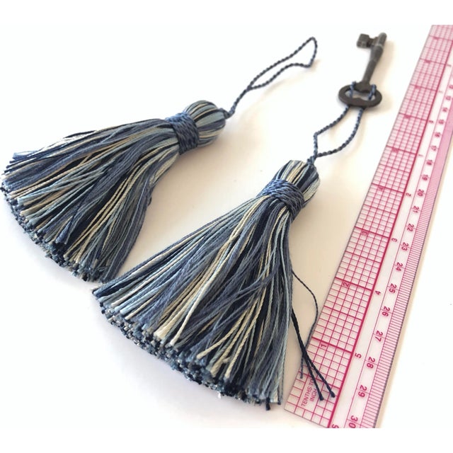 Petite Blue Tassels - a Pair For Sale - Image 10 of 13