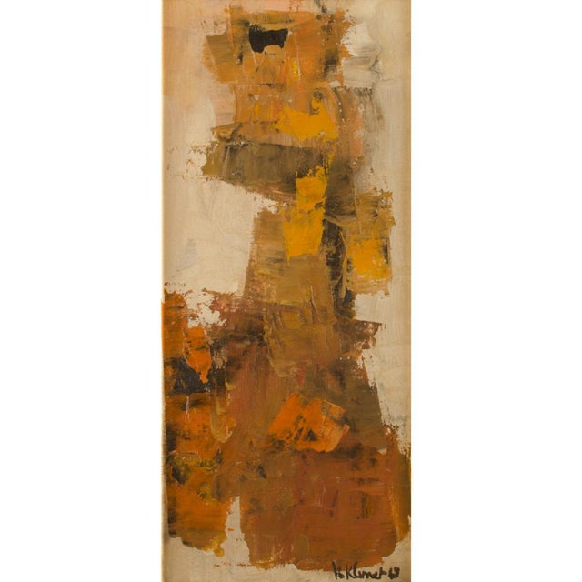 Abstract 1960s Abstract in Earth Tones by Hans Kline (Canadian, 1924-1994). For Sale - Image 3 of 8