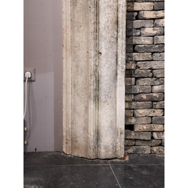Antique Italian Limestone Fireplace Mantel with Bolection Profile, 1600s For Sale - Image 15 of 17
