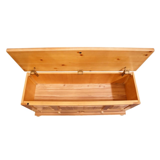 Wood Broyhill Furniture Fontana Collection Solid Pine 28" Blanket Hope Chest W. Drawers For Sale - Image 7 of 14
