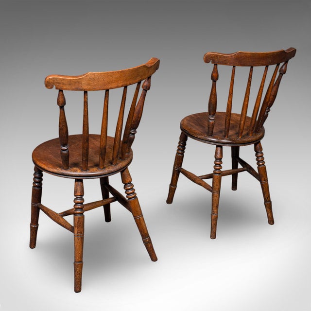 1900 - 1909 Set of 4 Antique Station Chairs, English Beech Dining Seat, Reception, Edwardian For Sale - Image 5 of 12