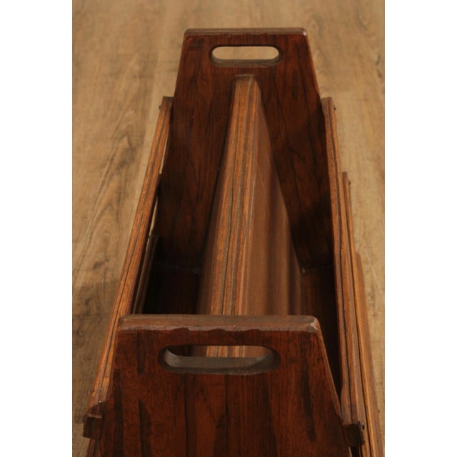 Brandt Ranch Oak Vintage Magazine Stand For Sale - Image 10 of 13