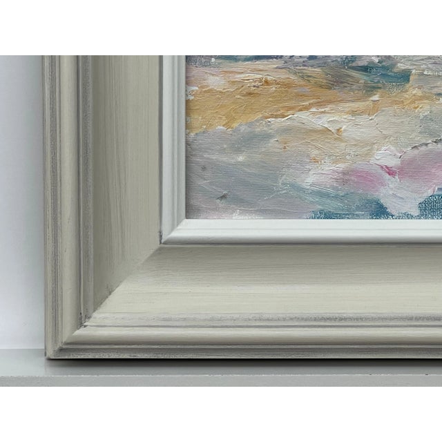 Gray Ethereal Horizon - Dreamlike Abstract Sea Landscape Art by Contemporary Artist, 2024, Framed For Sale - Image 8 of 12