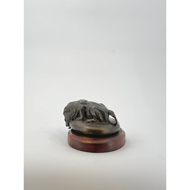 Figurative Wildlife Collection - Franco Vianello Lost-Wax Lion Sculpture - Water Hole For Sale - Image 3 of 5