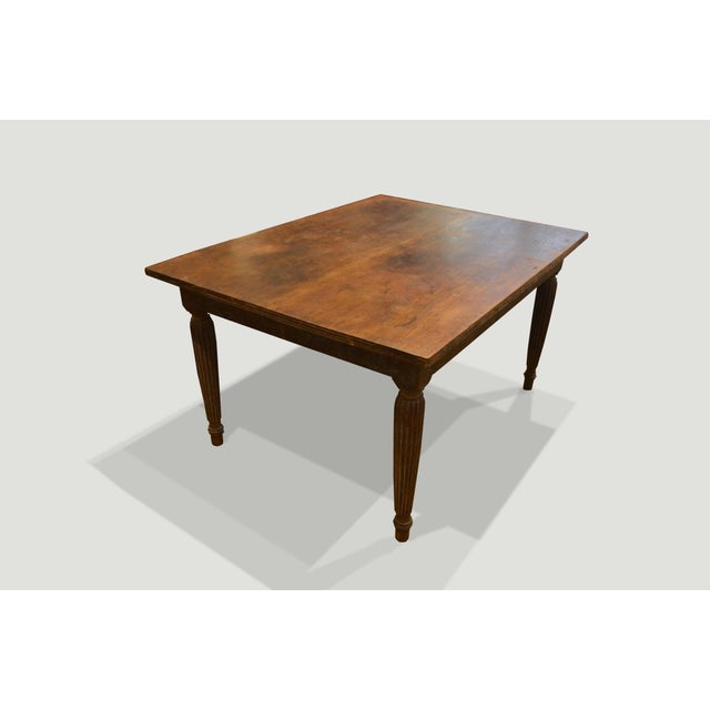 1900 - 1909 Andrianna Shamaris Raffles Influenced Teak Wood Dining Table For Sale - Image 5 of 5