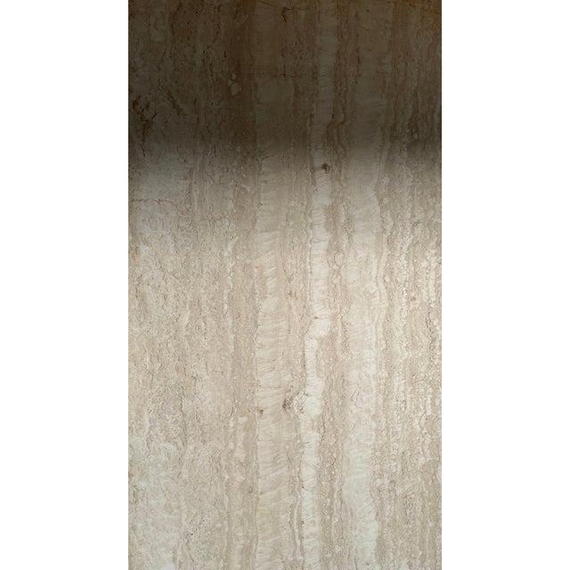 Post Modern Pair of Italian Travertine Pedestal End / Side Tables For Sale In Chicago - Image 6 of 6