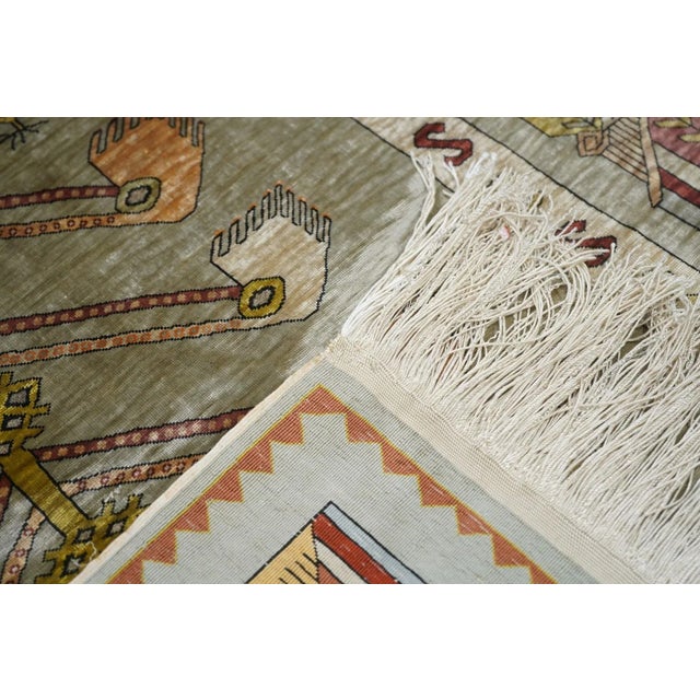 Extremely Fine Antique Turkish Silk Hereke Rug 2'6'' X 3'5'' For Sale - Image 4 of 12