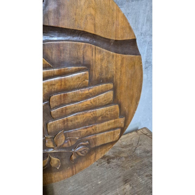 Vintage Carved Wooden Sculptural Relief Wall Plaque, Czechoslovakia, 1940s For Sale - Image 4 of 8