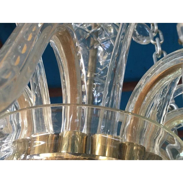 Crystal Hand-Cut 8-Light Chandelier, 1960s For Sale - Image 9 of 18