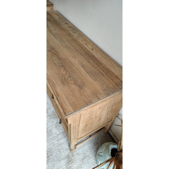 Wood Antique Natural Oak Sideboard With Barley Twist Legs For Sale - Image 7 of 7