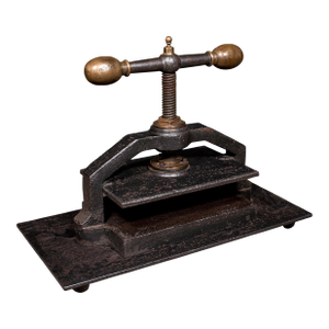 Heavy Antique Book Press, English Cast Iron, Bronze, Industrial Binder, Georgian