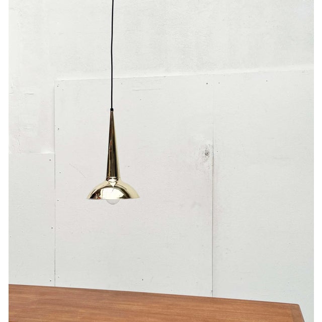 Mid-Century Modern Danish Brass Cone Pendant Lamps, 1950s, Set of 2 For Sale - Image 15 of 18