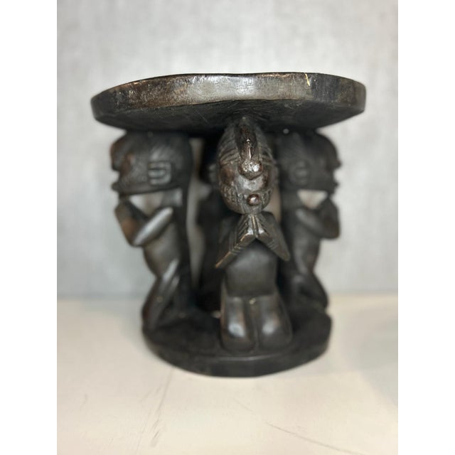 Wood Baga Carved Stool Nimba Figures, 2010s For Sale - Image 7 of 7