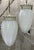 1960s Hollywood Regency Mid Century Swag Two-Light Ceiling Fixture - White Frosted Ruffled Drapery Shades For Sale - Image 4 of 12