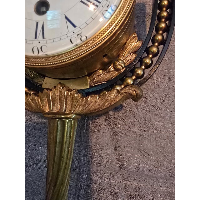 Antique French Empire Gilt Bronze Ormolu Wall Clock For Sale - Image 4 of 17