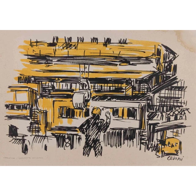 Renato Cenni, Tinning, Lithograph, 1970s For Sale