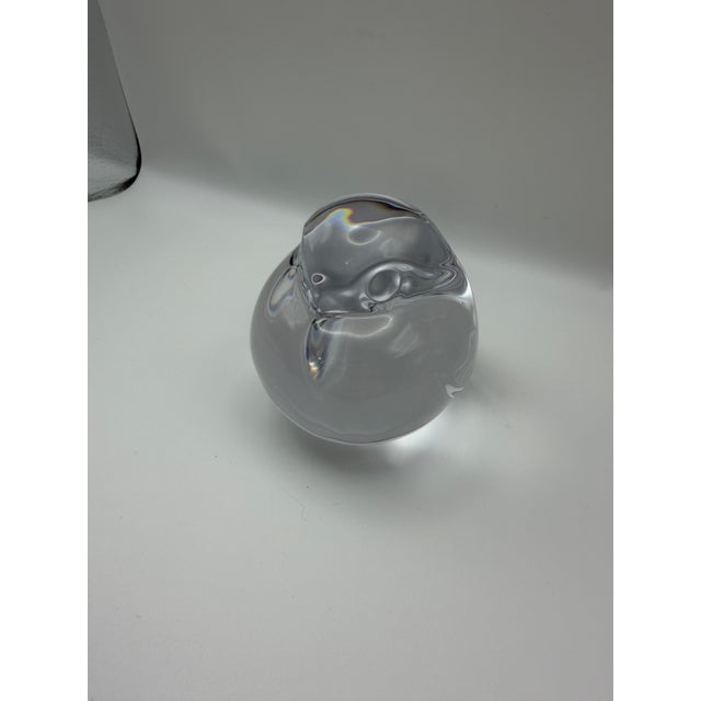 Abstract Expressionism Late 20th Century Portieux France Heavy Art Glass Bird Paperweight For Sale - Image 3 of 11