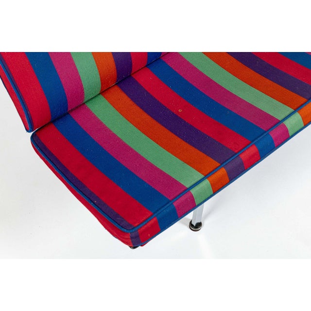 Mid Century Sofa Compact Eames for Herman Miller, Alexander Girard Striped Fabric, 1970s For Sale - Image 12 of 18