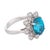 Mid-Century Modern Vintage 10.28 Carat Blue Zircon Diamond Platinum Ring, Size 6.25 For Sale - Image 3 of 5