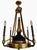 Neoclassical Style Brass Chandelier With Marbleized Obelisk & Turtle Sculpture For Sale - Image 4 of 7