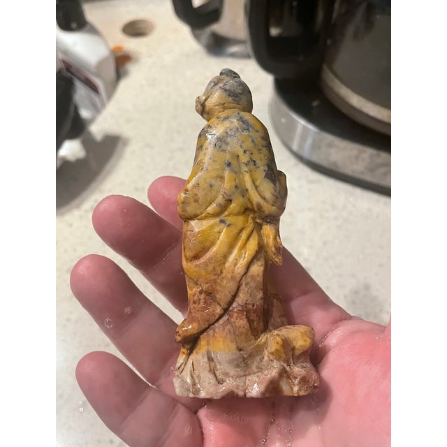 Antique Chinese Carved Soapstone Quang Dynasty Figure For Sale - Image 4 of 8