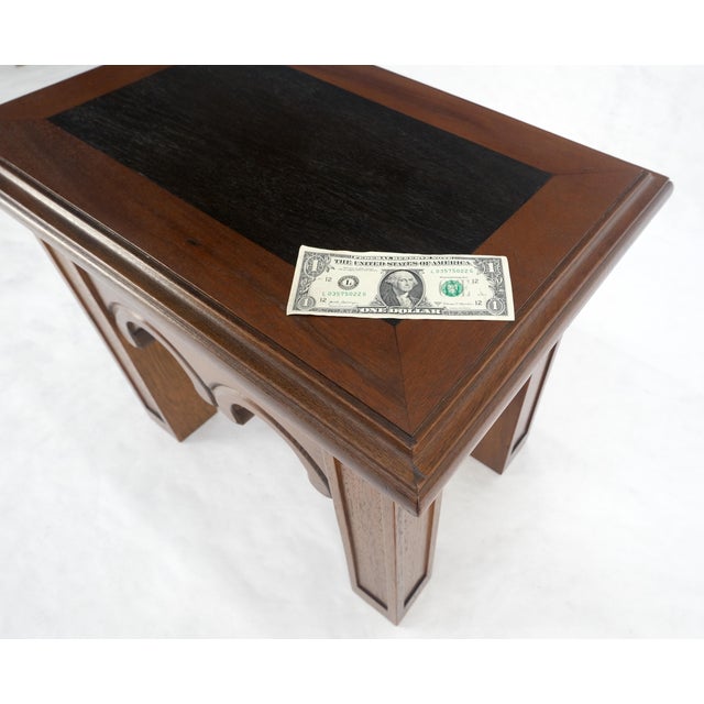 Heavy Solid Mahogany Custom Wood Milling Arts & Crafts 1970s Side End Table MINT For Sale - Image 14 of 16