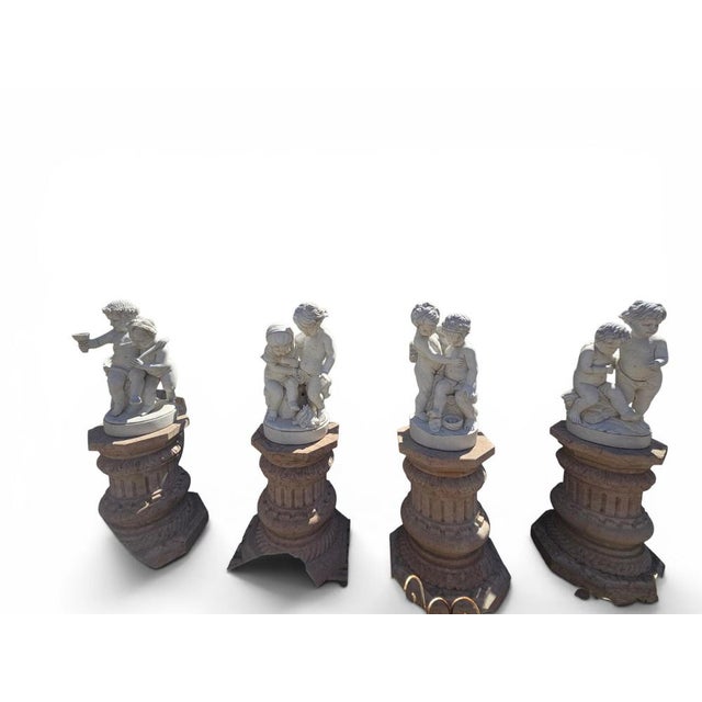 Italian Artist, Putti Groups, Late 20th Century, Marble, Set of 4 For Sale - Image 3 of 7