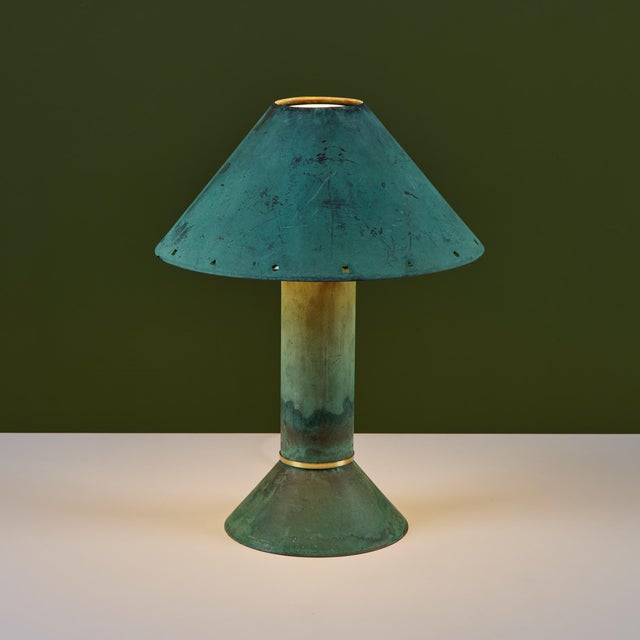 Ron Rezek Verdigris Table Lamp For Sale In Los Angeles - Image 6 of 17