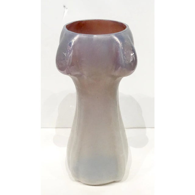 Stylish Large Lavander Iridescent Loetz Vintage Art Glass Vase, early 1900’s