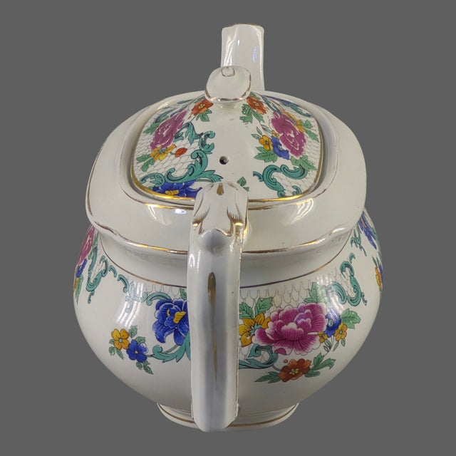 Early 20th Century Vintage Booths England Silicon China "Floradora" Pattern Tea Pot For Sale - Image 5 of 12