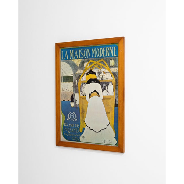 Mid 20th Century France Modern Blue Wood Poster For Sale - Image 13 of 15